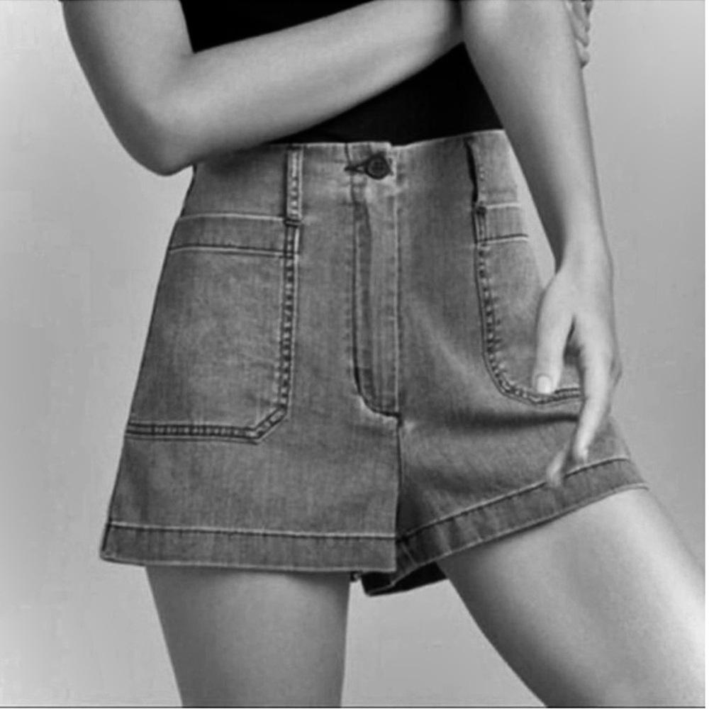 WILFRED FREE | S / 4 | Aritzia Naves Shorts High Rise Dark Indigo 100% Cotton